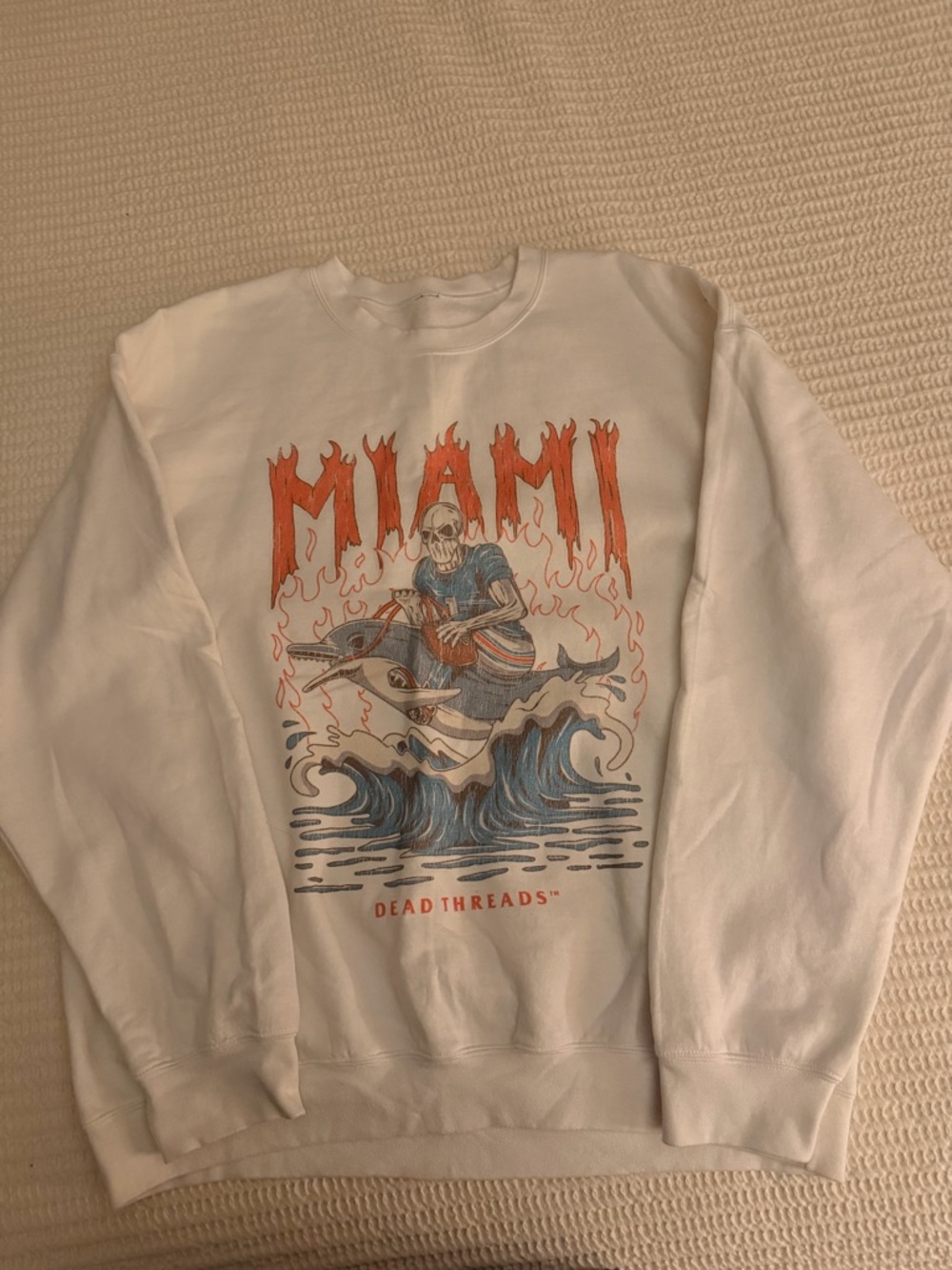 Dead Threads Miami Dolphins Crewneck - White